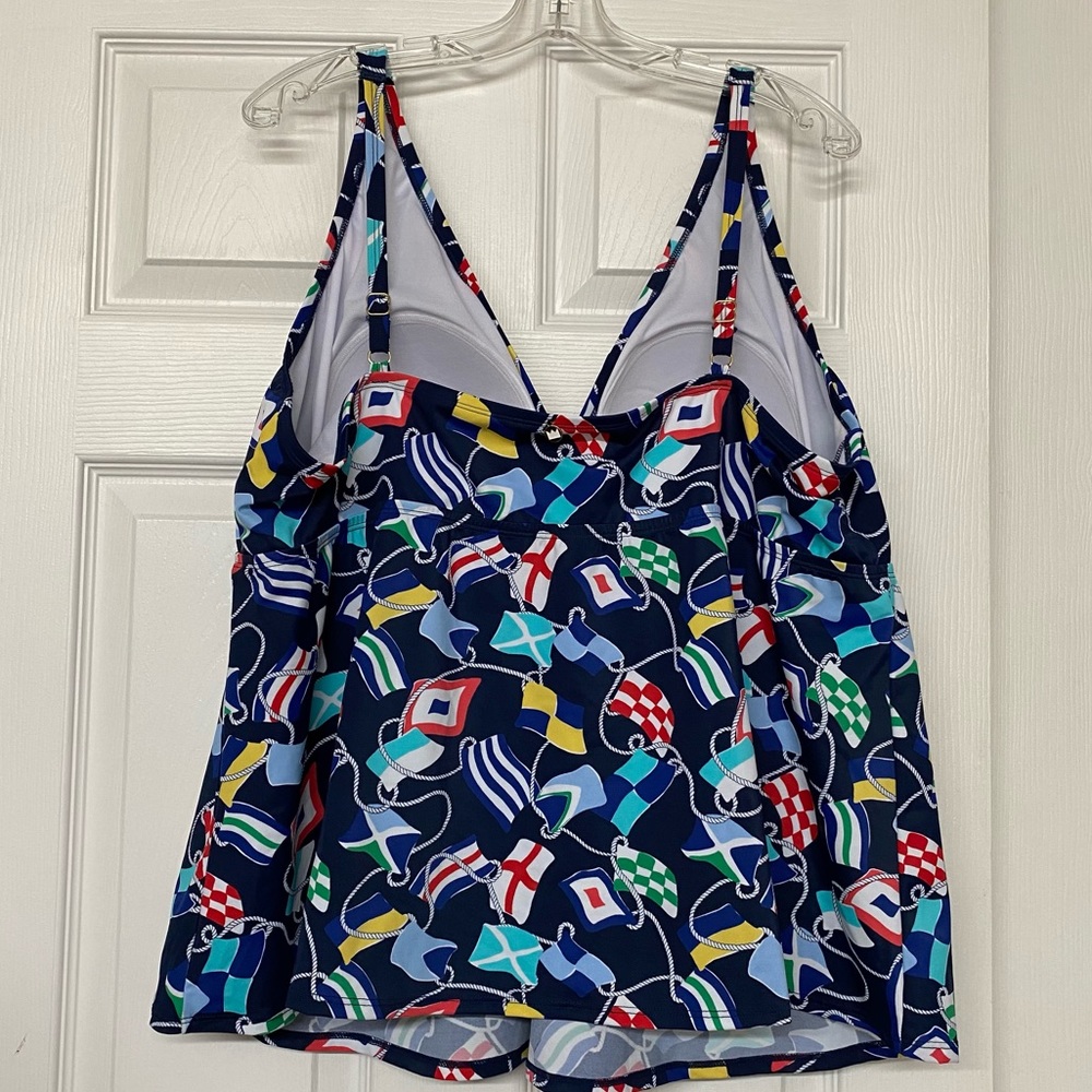 Crown & Ivy Multicolor Patterned Swim Top - Picture 3 of 5
